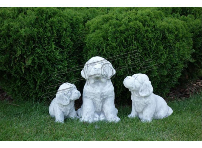 Garden Decoration Dog Patio Stone Figure Figurines Decorative White Statue