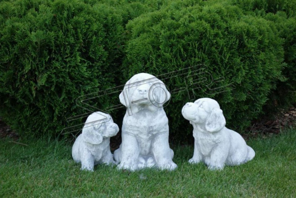 Garden Decoration Dog Patio Stone Figure White Figures Decorative Statue