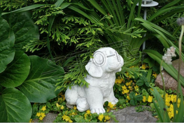 Garden Decoration Dog Patio Stone Figure White Figures Decorative Statue