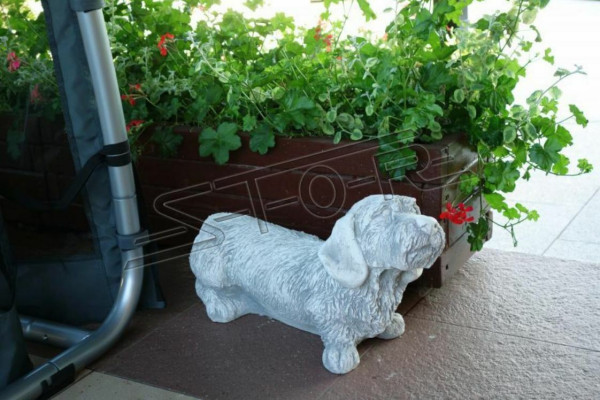 Garden Decoration Dog White Patio Stone Figure Figurines Decorative Statue