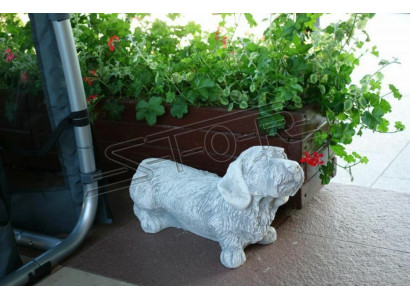 Garden Decoration Dog White Patio Stone Figure Figurines Decorative Statue