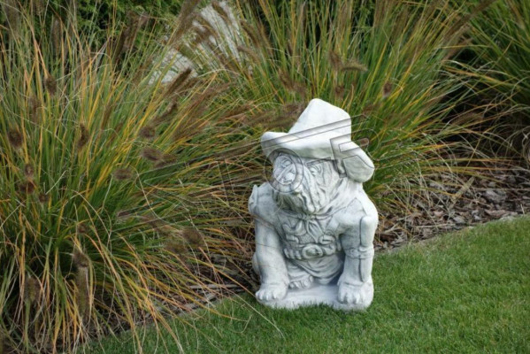 Garden Decoration Dog Patio Stone Figures White Decorative Statue Figure