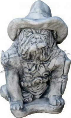 Garden Decoration Dog Patio Stone Figures White Decorative Statue Figure
