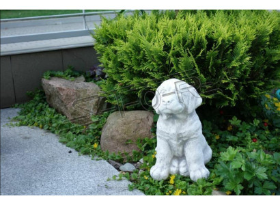 Garden Decoration Dog Patio Stone White Figure Figurines Decorative Statue