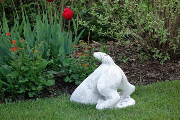 Garden Decoration Dog Patio Stone White Figures Decorative Statue Figure