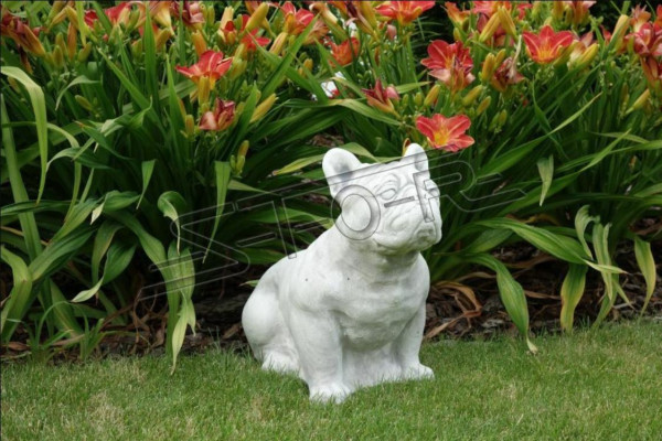Garden Decoration Dog Patio White Stone Figure Figurines Decorative Statue