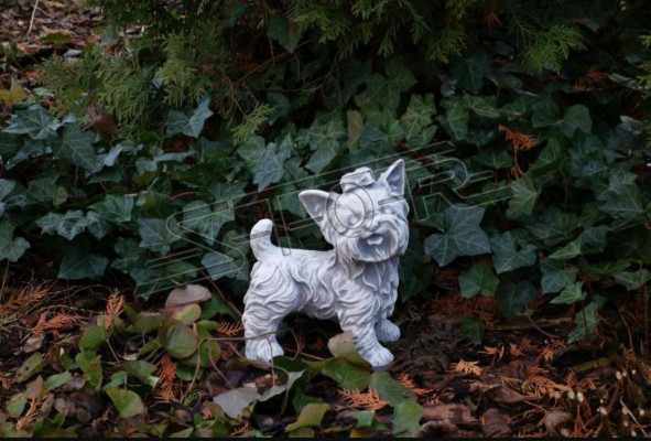 Garden Decoration Dog White Patio Stone Figures Decorative Statue Figure