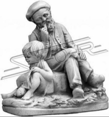 Garden Decoration Grandpa Grandson Statue Sculpture Figures Sculptures