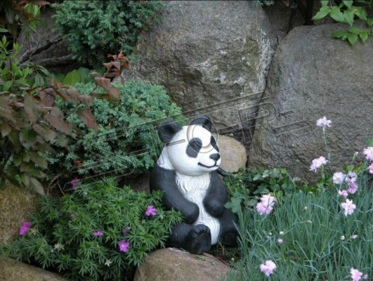 Garden Decoration Panda Terrace Stone Figures Figure Decorative Statue