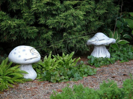 Garden Decoration Mushroom Patio Stone Figures Figure Decor Nature Statue