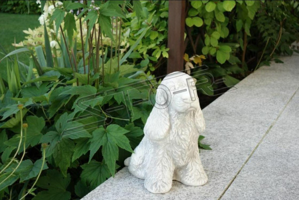 Garden Decoration White Dog Patio Stone Figure Figurines Decorative Statue