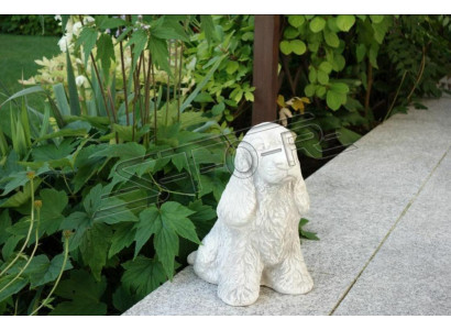 Garden Decoration White Dog Patio Stone Figure Figurines Decorative Statue