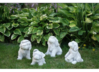 Garden Decoration White Dog Patio Stone Figures Decorative Statue Figure