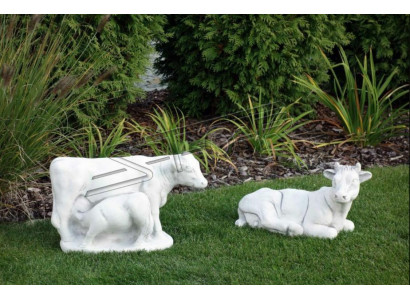 Garden Cow Decoration Stone Figure Patio Decoration Statue Sculpture