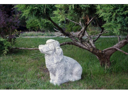 Garden White Decoration Dog Stone Patio Figure Figurines Decorative Statue