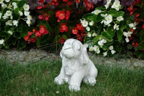Garden White Decoration Dog Patio Stone Figure Figurines Decorative Statue