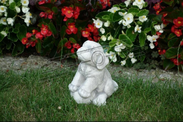 Garden White Decoration Dog Patio Stone Figures Decorative Statue Figure