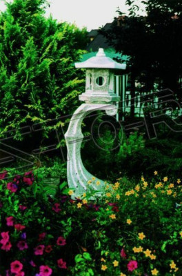 Japanese Garden Lamps Decoration White Lighting Natural Bird Bath