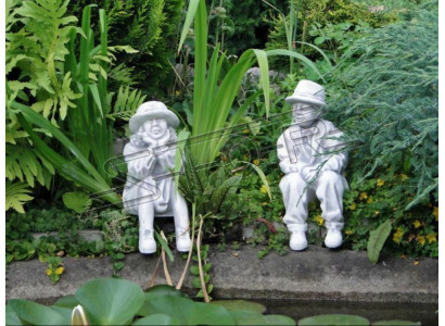 Boy Sitting Figure Decorative Statue Figures Sculpture Statues Garden