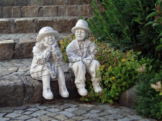 Boy Sitting Figure Decorative Statue Figures Sculpture Statues Garden