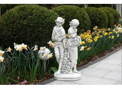 Pair of 43cm Sculpture Design Figure Statue Garden Figures Statues