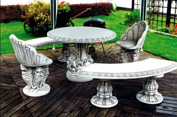 Stone Stool Round Benches Garden Patio Furniture 135cm Statue