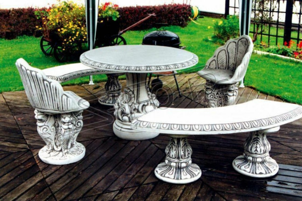 Stone Table Terrace Garden Decoration Furniture Elegant Antique Style Design