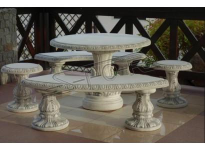 Stone Table Patio Garden Decorative Furniture Elegant Antique Style Design Tables