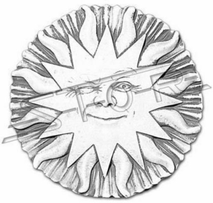 Wall relief stone plate picture sun antique style relief cast stone wall
