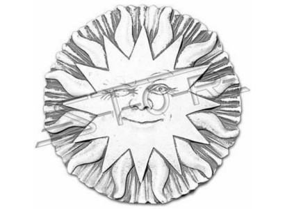 Wall relief stone plate picture sun antique style relief cast stone wall
