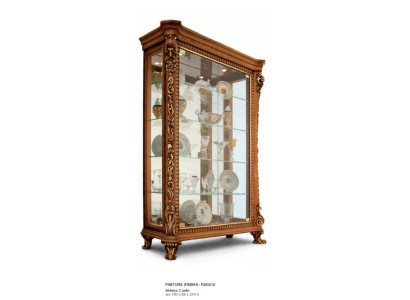 Display case Cabinets Showcases Wood Luxury Glass Cabinet Wardrobe Brown Baroque