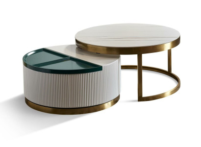 Side Couch Table Round Tables Round Sofa Metal Luxury Glass Designer