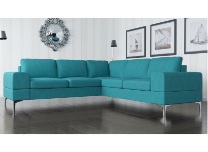 Couch Corner sofa Textile Living room Design Modern L-shape Turquoise Furniture Luxury Sofas