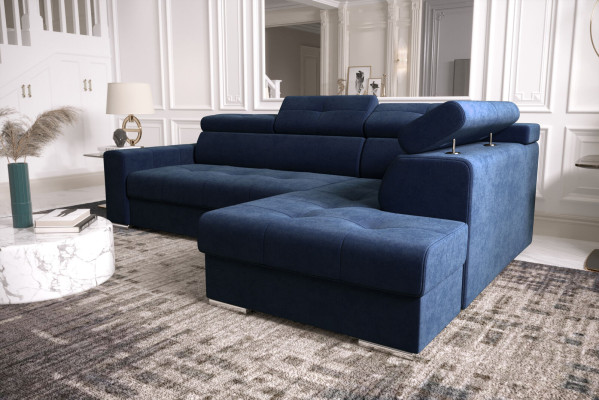 Corner sofa L-shape Couch Upholstery Living room Couches Sofas Modern Black Design