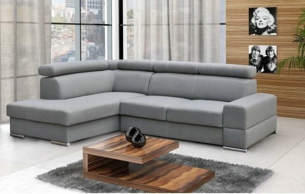 High-quality living room sofa corner sofa L-shape bed function textile modern couches