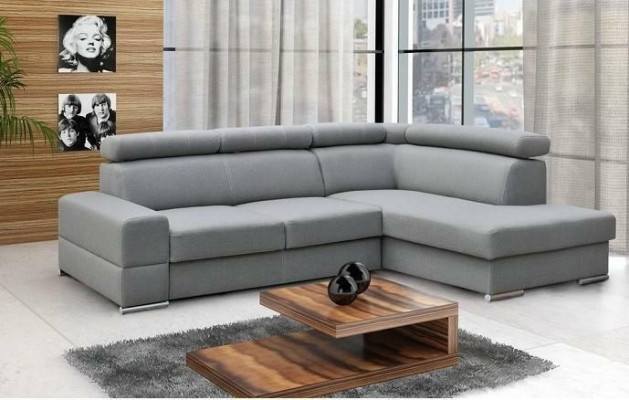High-quality living room sofa corner sofa L-shape bed function textile modern couches