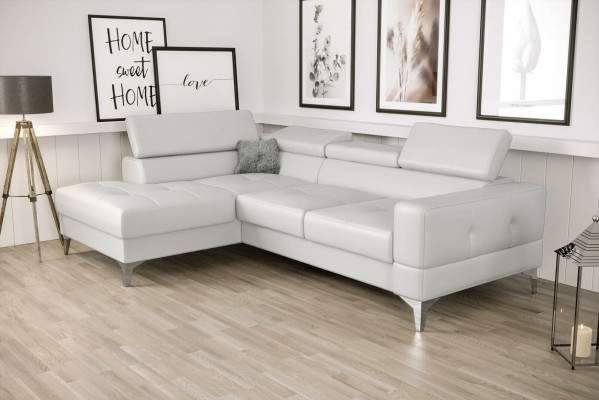 L-shape Furniture Design Black Leather Wood new Modern Luxury Italy Corner sofa Couches