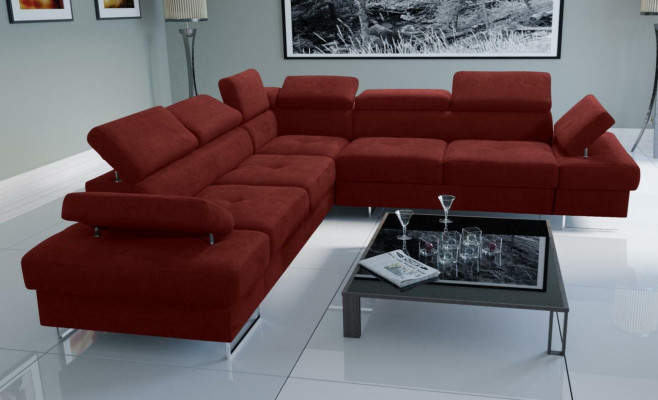 Sofa Couch Upholstery L-shape Living room Design Corner Textile Leather new Beige Luxury