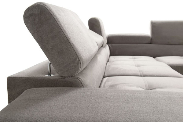 Sofa Couch Upholstery L-shape Living room Design Corner Textile Leather new Beige Luxury