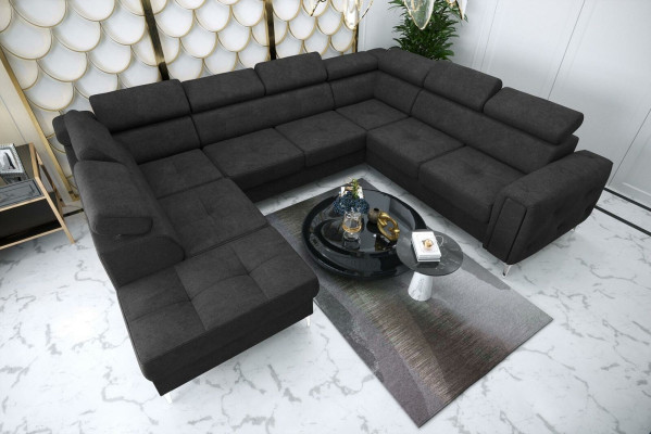 Sofa U-shape Fabric Sofa Couch Living landscape Design Modern Leather Sofas Brown new