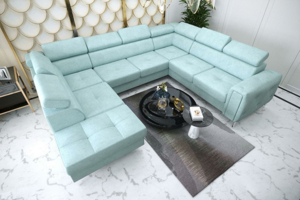 Sofa U-shape Fabric Sofa Couch Living landscape Design Modern Leather Sofas Brown new