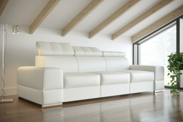 Design xxl Couches Sofa 4 - Seater Couch Leather Upholstery White Luxury Sofa Four Seat