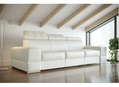 Design xxl Couches Sofa 4 - Seater Couch Leather Upholstery White Luxury Sofa Four Seat
