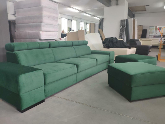 Design xxl Couches Sofa 4 - Seater Couch Leather Upholstery White Luxury Sofa Four Seat