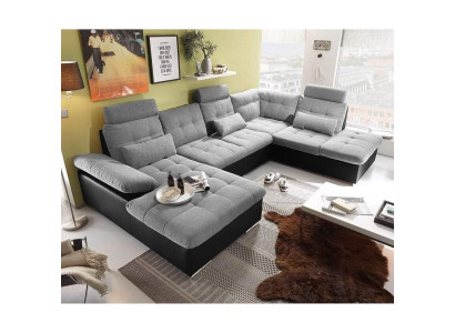 Corner sofa Fabric U-shape Bed function Couch Design Upholstery Textile Leather Corner