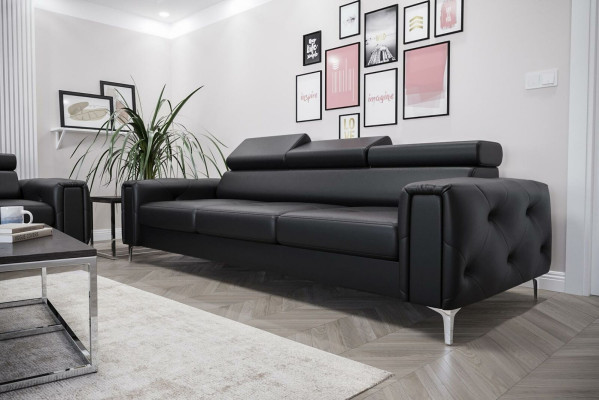 Sofa 3 Seater Textile Leather Sofas Couch Upholstery Luxury Furniture Modern Three Seater