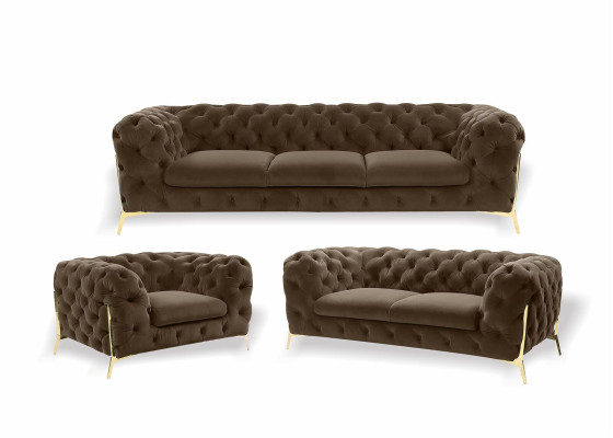 Chesterfield Couch Upholstery Seat Suite 3+1+1 Seater Velvet Designer Couches new