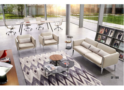Club Imitation leather Metal Office Furnishings Group new Sofa set 3-1 Couch