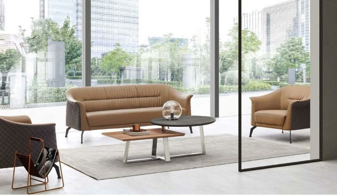 Design Seat Group Suite Leather new Office Furnishings Couch Sofa Set 3+1+1