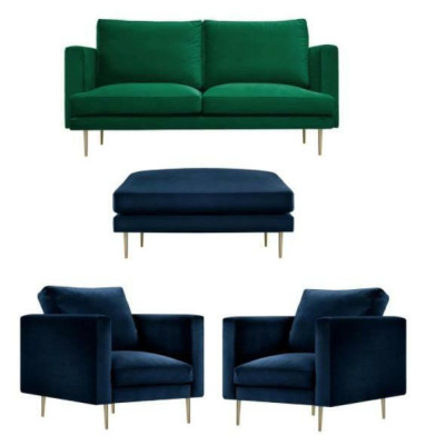 Sofa set Green Stool Armchair Living room Group Furniture Textile Fabric Sofas new